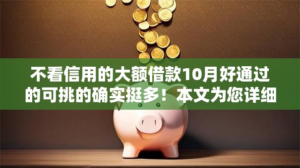 不看信用的大额借款10月好通过的可挑的确实挺多！本文为您详细归总这五个黑户网贷口子！