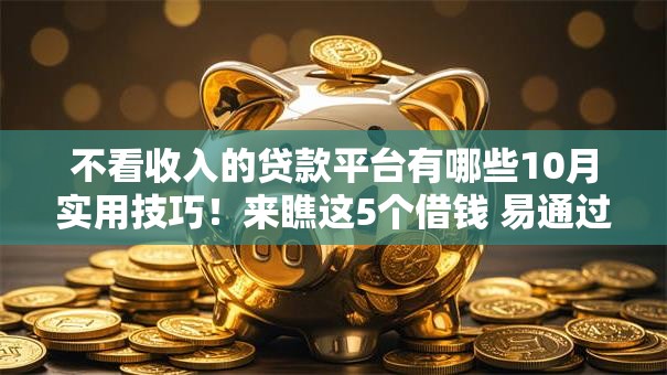 不看收入的贷款平台有哪些10月实用技巧！来瞧这5个借钱 易通过