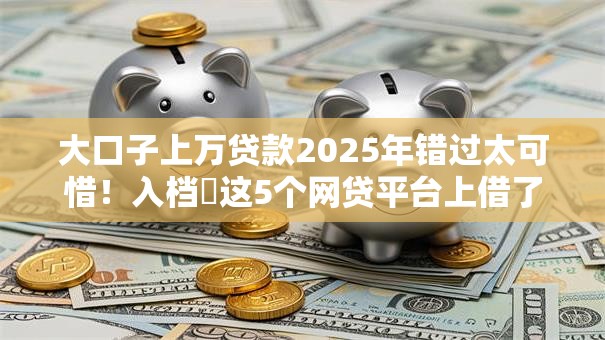 大口子上万贷款2025年错过太可惜！入档​这5个网贷平台上借了上万借款