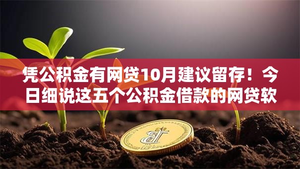 凭公积金有网贷10月建议留存!今日细说这五个公积金借款的网贷软件 凭公积金有网贷10月建议留存!今日细说这五个公积金借款的网贷软件