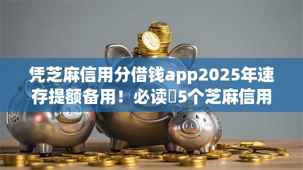 凭芝麻信用分借钱app2025年速存提额备用！必读​5个芝麻信用分贷款平台借钱