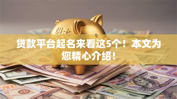 贷款平台起名来看这5个！本文为您精心介绍！