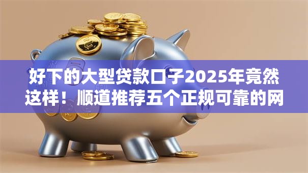 好下的大型贷款口子2025年竟然这样！顺道推荐五个正规可靠的网贷平台不看征信