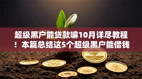 超级黑户能贷款嘛10月详尽教程！本篇总结这5个超级黑户能借钱通过软件