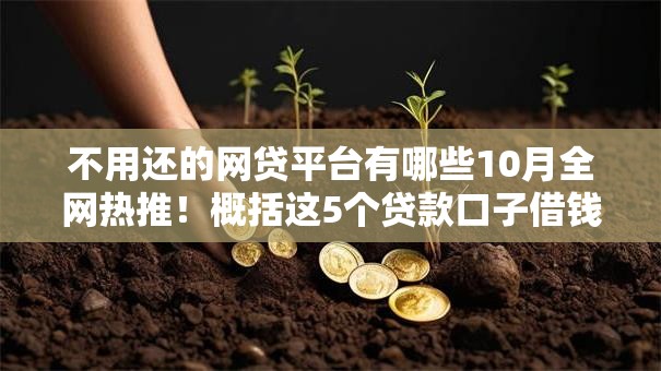 不用还的网贷平台有哪些10月全网热推！概括这5个贷款口子借钱不用还的软件