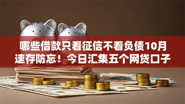 哪些借款只看征信不看负债10月速存防忘！今日汇集五个网贷口子只看征信不看负债