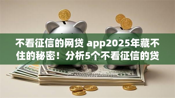不看征信的网贷 app2025年藏不住的秘密！分析5个不看征信的贷款平台借款