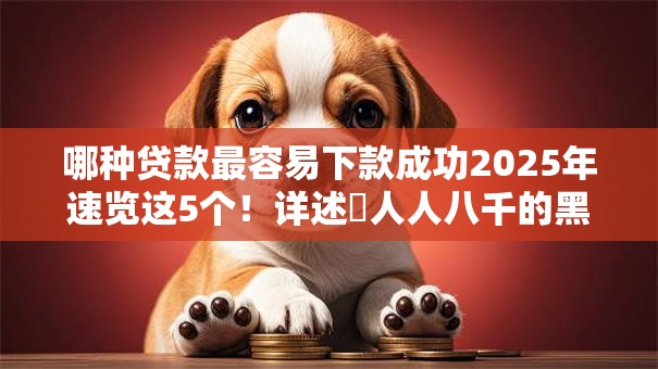 哪种贷款最容易下款成功2025年速览这5个！详述​人人八千的黑户贷款
