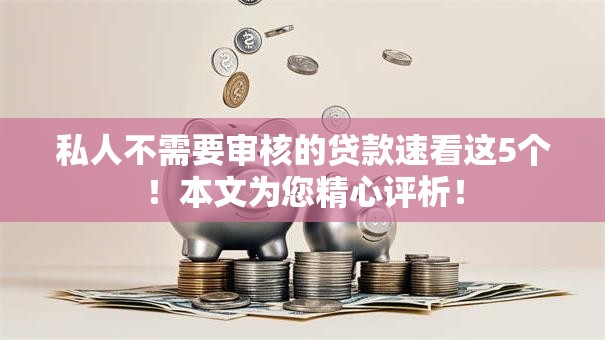 私人不需要审核的贷款速看这5个！本文为您精心评析！