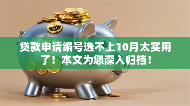 贷款申请编号选不上10月太实用了！本文为您深入归档！