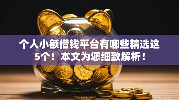 个人小额借钱平台有哪些精选这5个！本文为您细致解析！