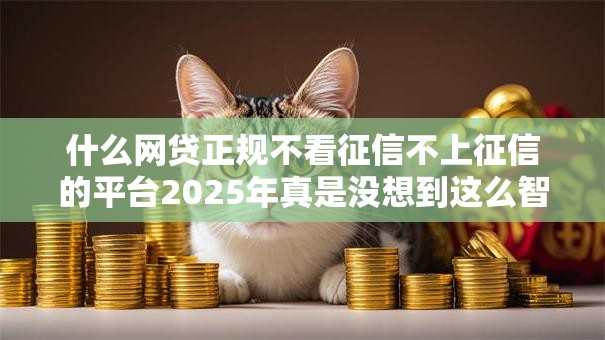 什么网贷正规不看征信不上征信的平台2025年真是没想到这么智能！深度枚举这五个正规贷款口子不看征信不上征信