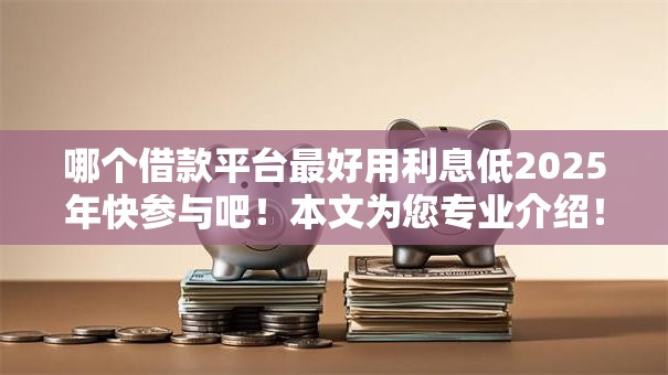 哪个借款平台最好用利息低2025年快参与吧！本文为您专业介绍！