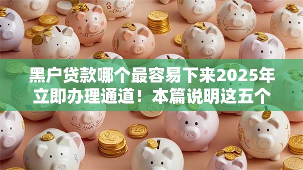 黑户贷款哪个最容易下来2025年立即办理通道！本篇说明这五个芝麻分随借随还的贷款口子