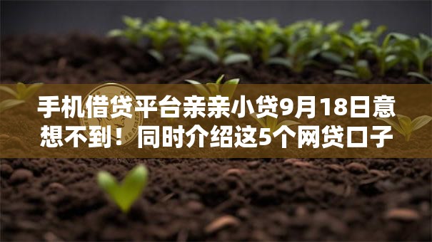 手机借贷平台亲亲小贷9月18日意想不到！同时介绍这5个网贷口子亲亲小贷借钱方便