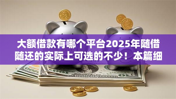 大额借款有哪个平台2025年随借随还的实际上可选的不少！本篇细致分说这五个网贷平台！