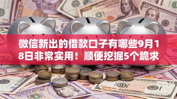 微信新出的借款口子有哪些9月18日非常实用！顺便挖掘5个跪求秒下黑户口子
