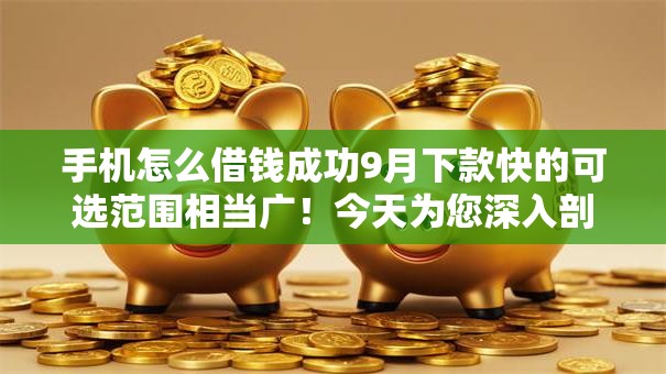 手机怎么借钱成功9月下款快的可选范围相当广！今天为您深入剖析这五个贷款口子！