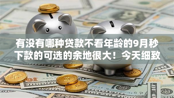 有没有哪种贷款不看年龄的9月秒下款的可选的余地很大！今天细致力荐这5个黑户贷款平台！