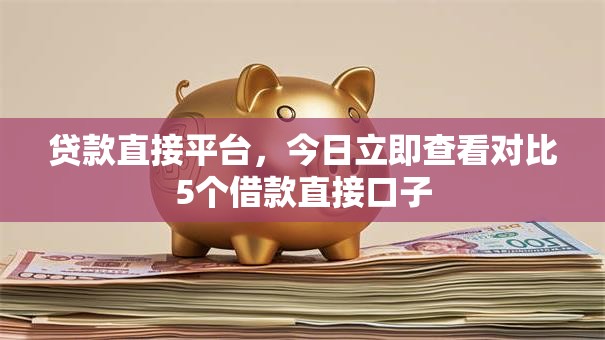 贷款直接平台，今日立即查看对比5个借款直接口子