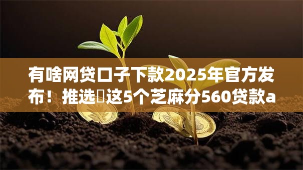 有啥网贷口子下款2025年官方发布！推选​这5个芝麻分560贷款app