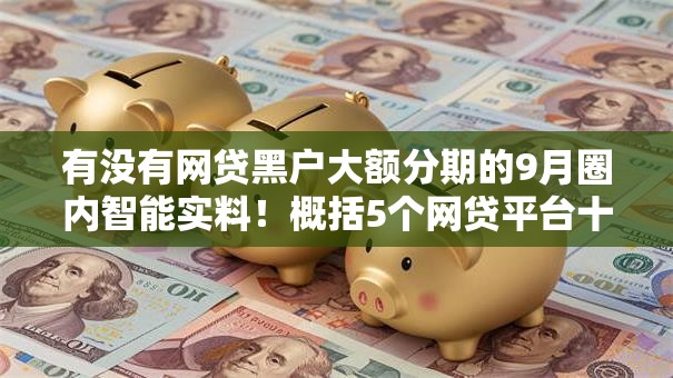 有没有网贷黑户大额分期的9月圈内智能实料！概括5个网贷平台十名
