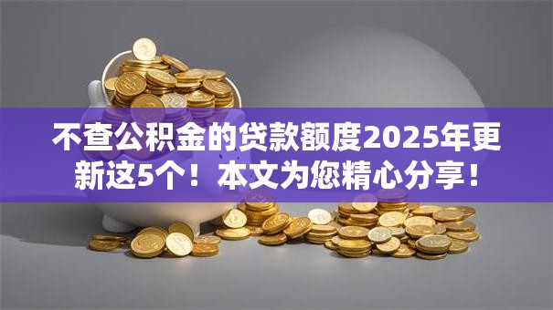 不查公积金的贷款额度2025年更新这5个！本文为您精心分享！