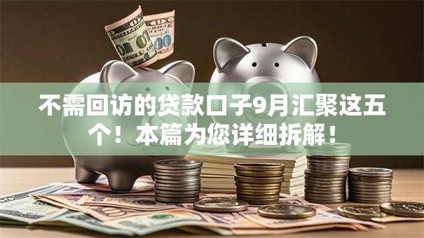 不需回访的贷款口子9月汇聚这五个！本篇为您详细拆解！