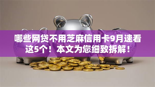 哪些网贷不用芝麻信用卡9月速看这5个！本文为您细致拆解！