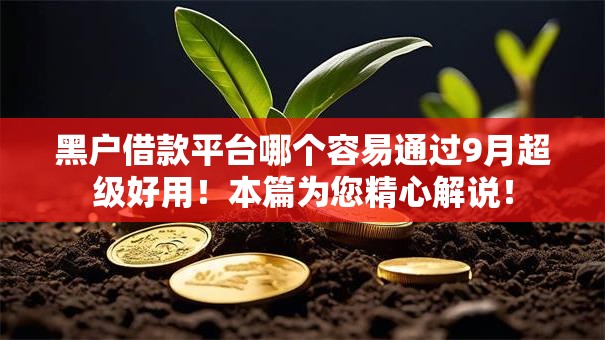 黑户借款平台哪个容易通过9月超级好用！本篇为您精心解说！