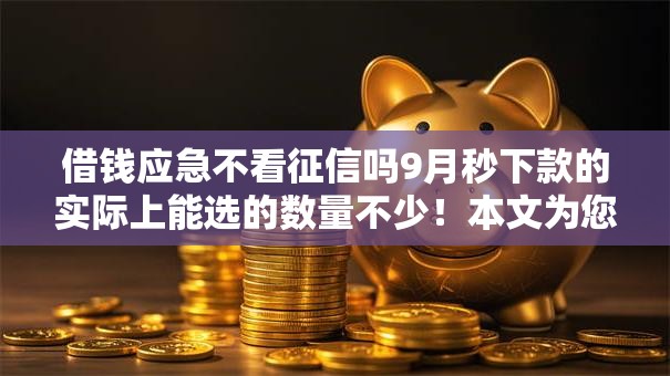 借钱应急不看征信吗9月秒下款的实际上能选的数量不少！本文为您陈列这5个贷款平台！