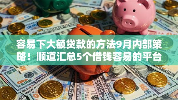 容易下大额贷款的方法9月内部策略！顺道汇总5个借钱容易的平台有很多