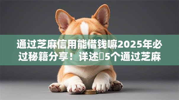 通过芝麻信用能借钱嘛2025年必过秘籍分享！详述​5个通过芝麻信用能网贷软件借款