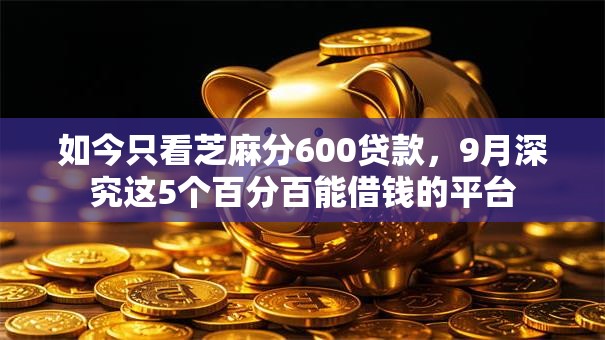 如今只看芝麻分600贷款，9月深究这5个百分百能借钱的平台