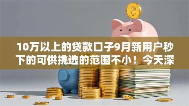 10万以上的贷款口子9月新用户秒下的可供挑选的范围不小!今天深度拆解这五个黑户借款平台! 10万以上的贷款口子9月新用户秒下的可供挑选的范围不小!今天深度拆解这五个黑户借款平台!