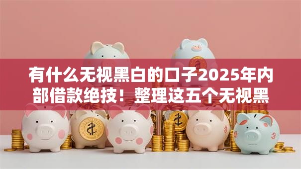 有什么无视黑白的口子2025年内部借款绝技！整理这五个无视黑白网贷口子平台借钱