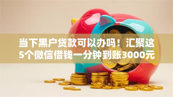 当下黑户贷款可以办吗！汇聚这5个微信借钱一分钟到账3000元