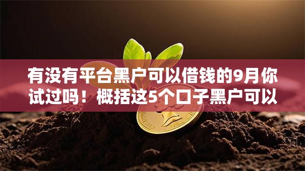 有没有平台黑户可以借钱的9月你试过吗！概括这5个口子黑户可以网贷