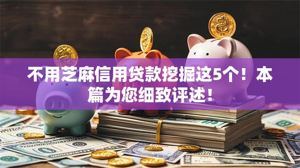 不用芝麻信用贷款挖掘这5个！本篇为您细致评述！