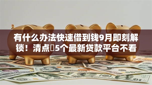 有什么办法快速借到钱9月即刻解锁！清点​5个最新贷款平台不看征信