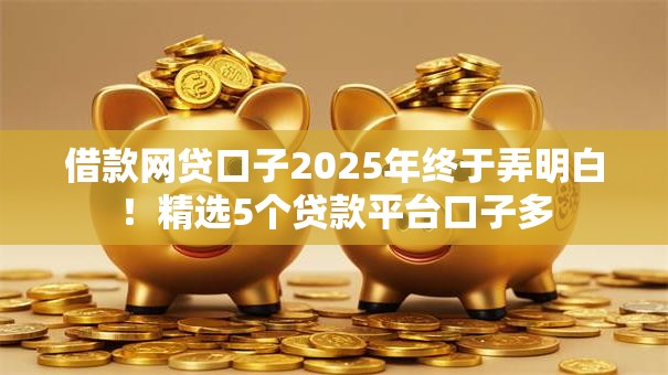 借款网贷口子2025年终于弄明白！精选5个贷款平台口子多