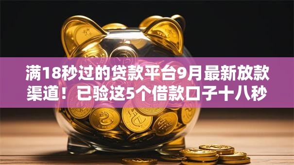 满18秒过的贷款平台9月最新放款渠道！已验这5个借款口子十八秒放网贷