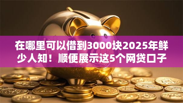 在哪里可以借到3000块2025年鲜少人知！顺便展示这5个网贷口子能借三千