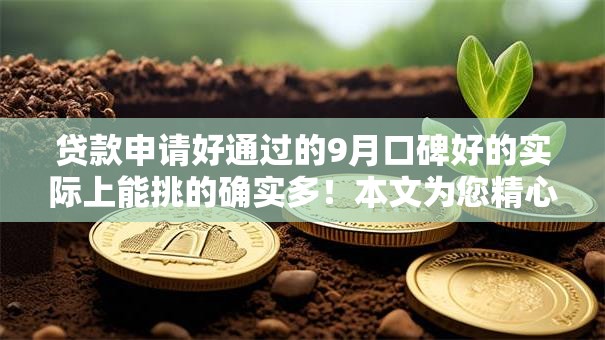 贷款申请好通过的9月口碑好的实际上能挑的确实多！本文为您精心搜罗这5个网贷软件！