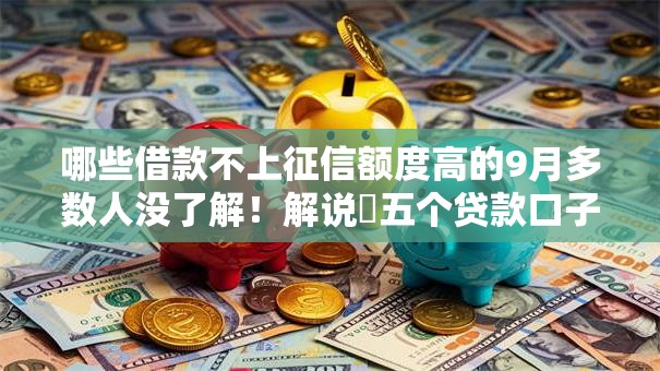 哪些借款不上征信额度高的9月多数人没了解！解说​五个贷款口子额度高不上征信