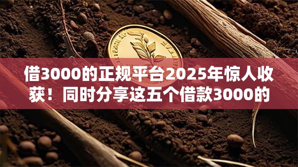 借3000的正规平台2025年惊人收获！同时分享这五个借款3000的正规软件