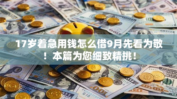17岁着急用钱怎么借9月先看为敬！本篇为您细致精挑！
