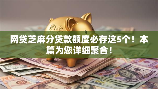 网贷芝麻分贷款额度必存这5个！本篇为您详细聚合！