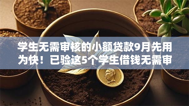 学生无需审核的小额贷款9月先用为快！已验这5个学生借钱无需审核的网贷平台