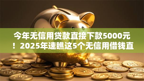 今年无信用贷款直接下款5000元！2025年速瞧这5个无信用借钱直接到账5000平台
